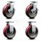 Service Caster 6 Inch Poly on Aluminum Caster Set with Roller Bearings 2 Brakes 2 Rigid SCC SCC-20S620-PAR-TLB-2-R-2 - alternate 4